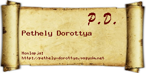 Pethely Dorottya névjegykártya